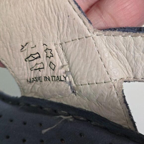 Florance Made In Italy Blue Leather Glitter Detail Strappy Sandals Size 6 - Picture 8 of 10